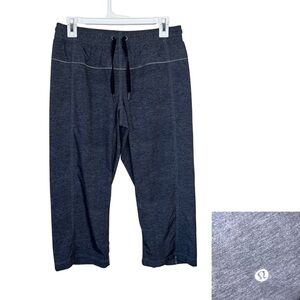 Lululemon Dance Studio Crop Pants Grey Drawstring Waistband Size 6